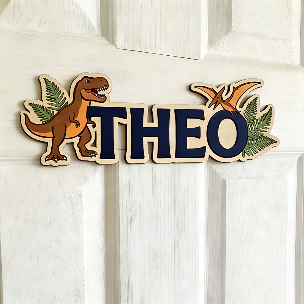 Tanda Nama Dinosaurus yang Dip - Home Decor Names ulasan dan harga