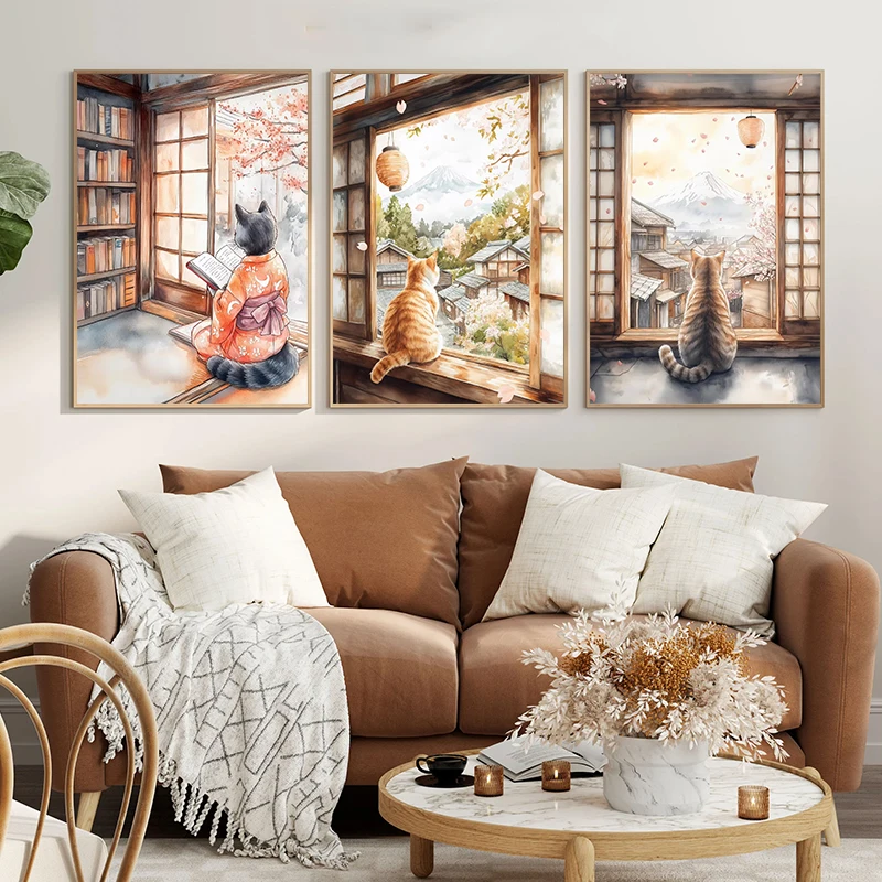 Ilustrasi Kartun Kucing Hitam  - Home Decor Japandi ulasan dan harga