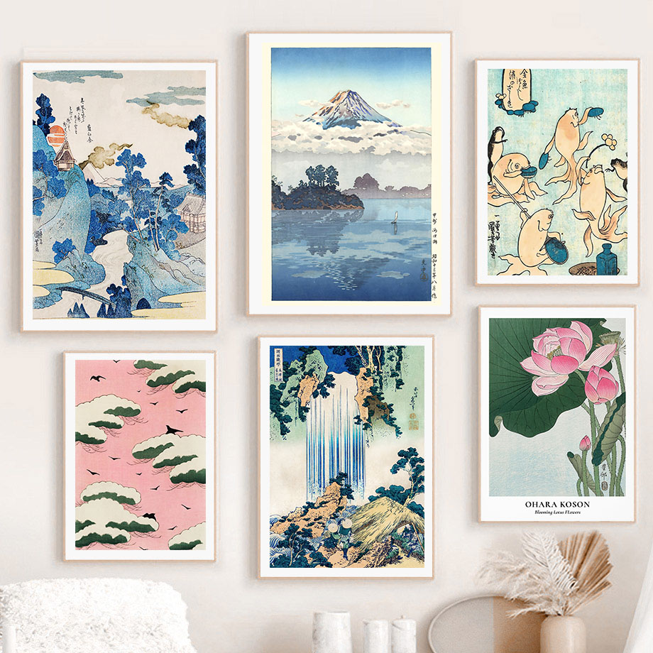 Hokusai Ohara Koson Poster Sen - Home Decor Japandi ulasan dan harga