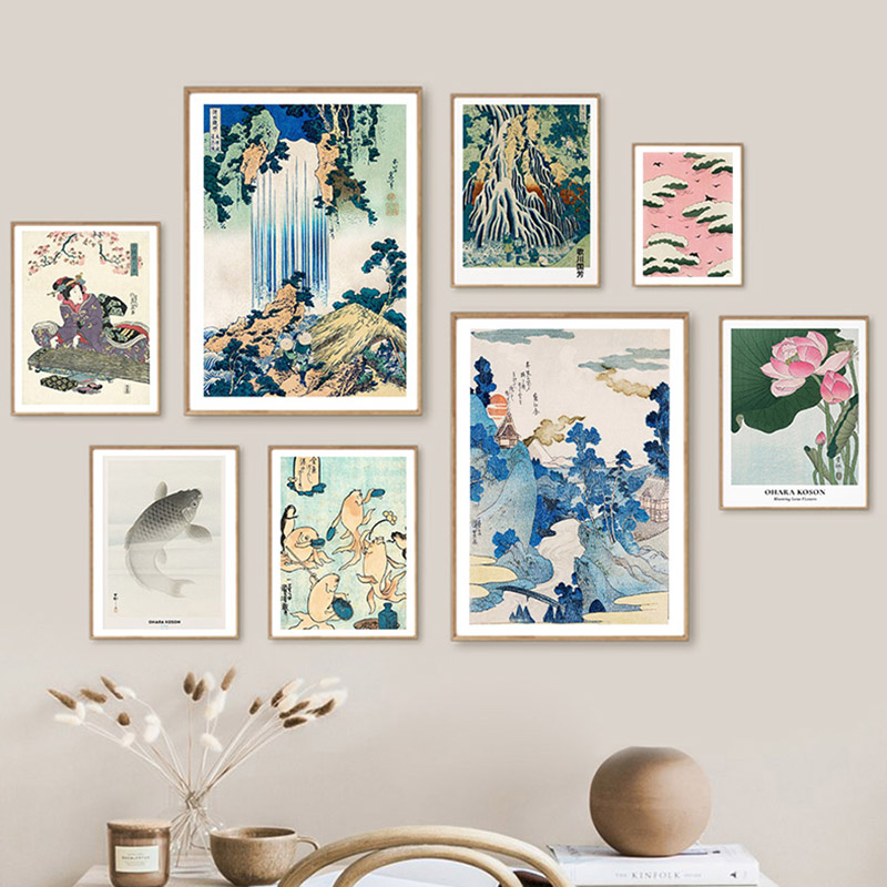 Hokusai Ohara Koson Poster Sen - Home Decor Japandi ulasan dan harga