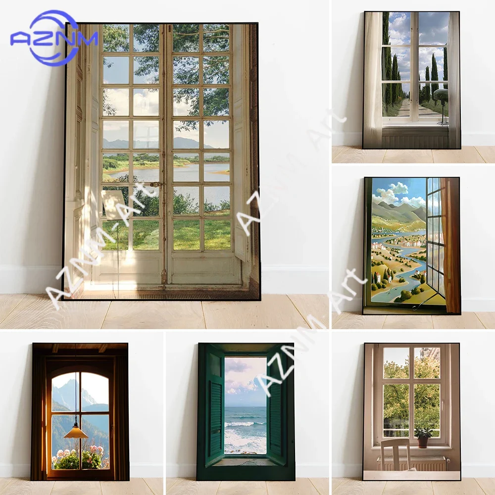 Poster Seni Dinding Jendela Pe - Home Decor Japandi ulasan dan harga