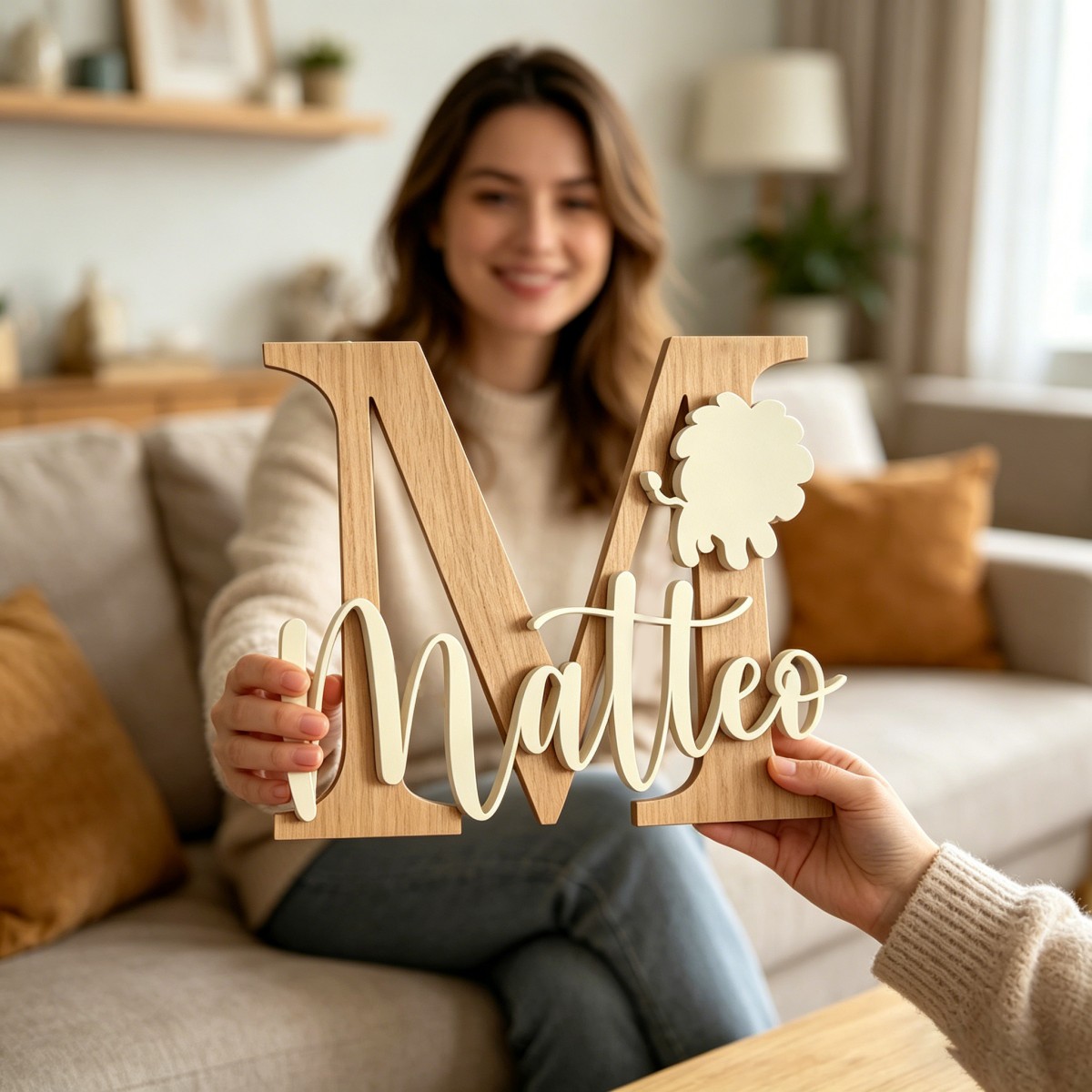 1 Buah Plakat Nama Kayu Inisia - Home Decor Names ulasan dan harga
