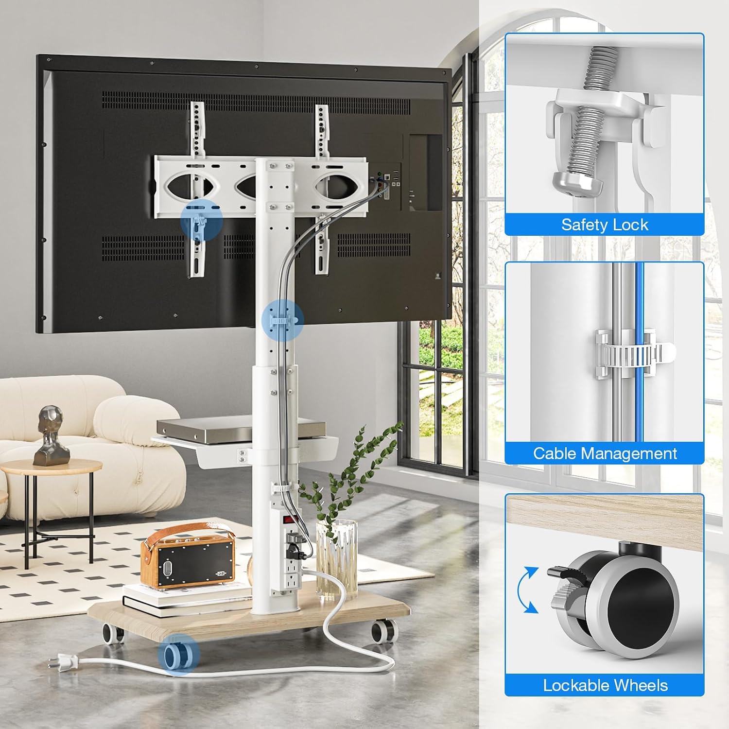 Meja TV Beroda Elegan dengan S - Home Decor On Wheels ulasan dan harga