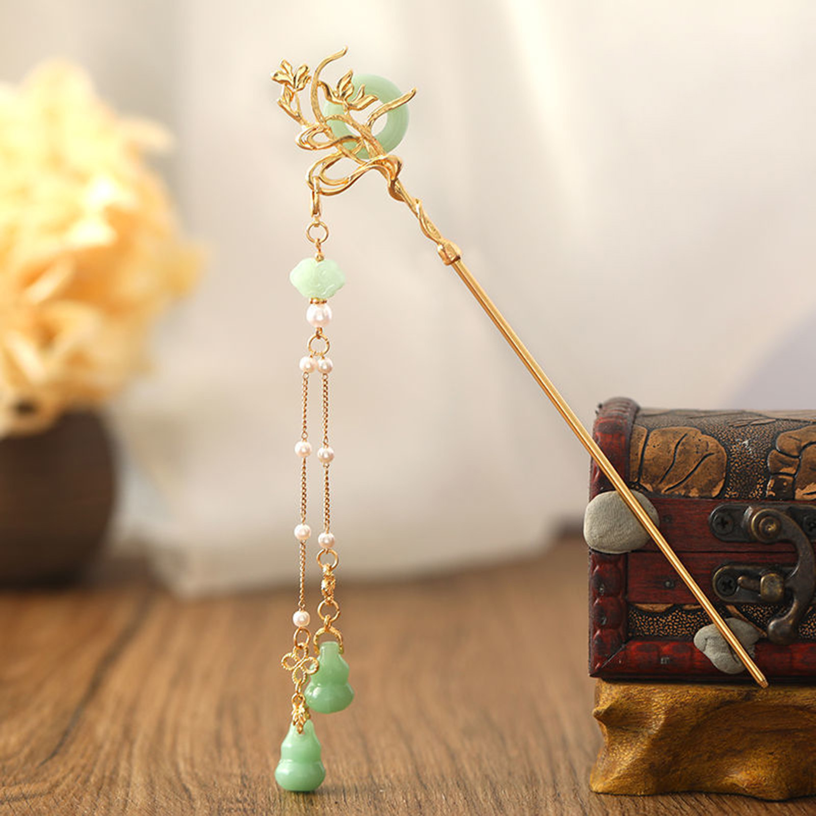 Jepit Rambut Kaca Gaya Cina un - Home Decor Glass ulasan dan harga