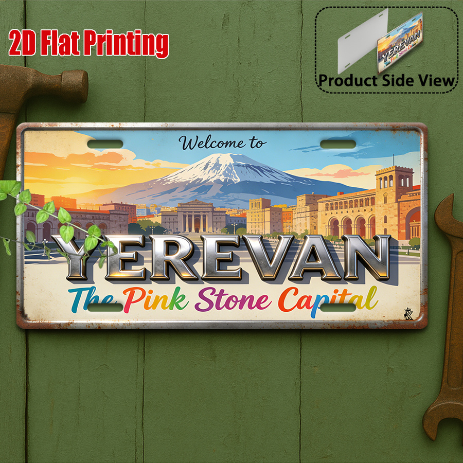 2D Flat, 1pc Tanda Logam Retro - Home Decor Yerevan ulasan dan harga
